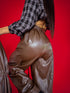 LUX leather imitation pants "TREASURE LD3324" - CHOCO